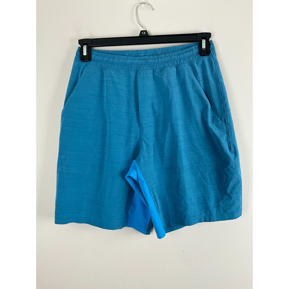 Lululemon Men's Medium Blue Athletic Pace Breaker Shorts Pockets & Drawstring‎